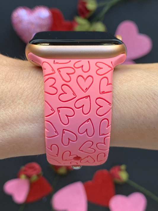 Scattered Hearts Watch Band For Apple Watch