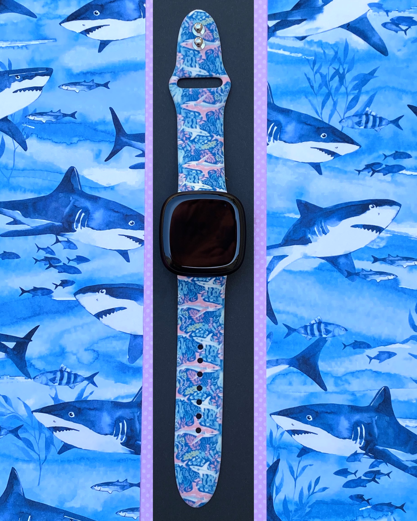 Sharks Fitbit Versa 3/Versa 4/Sense/Sense 2 Watch Band