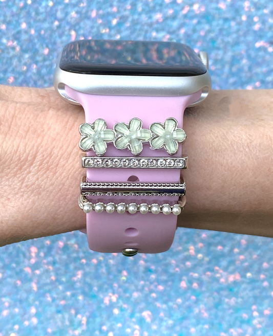 Silver Flower Stackable Watch Charm