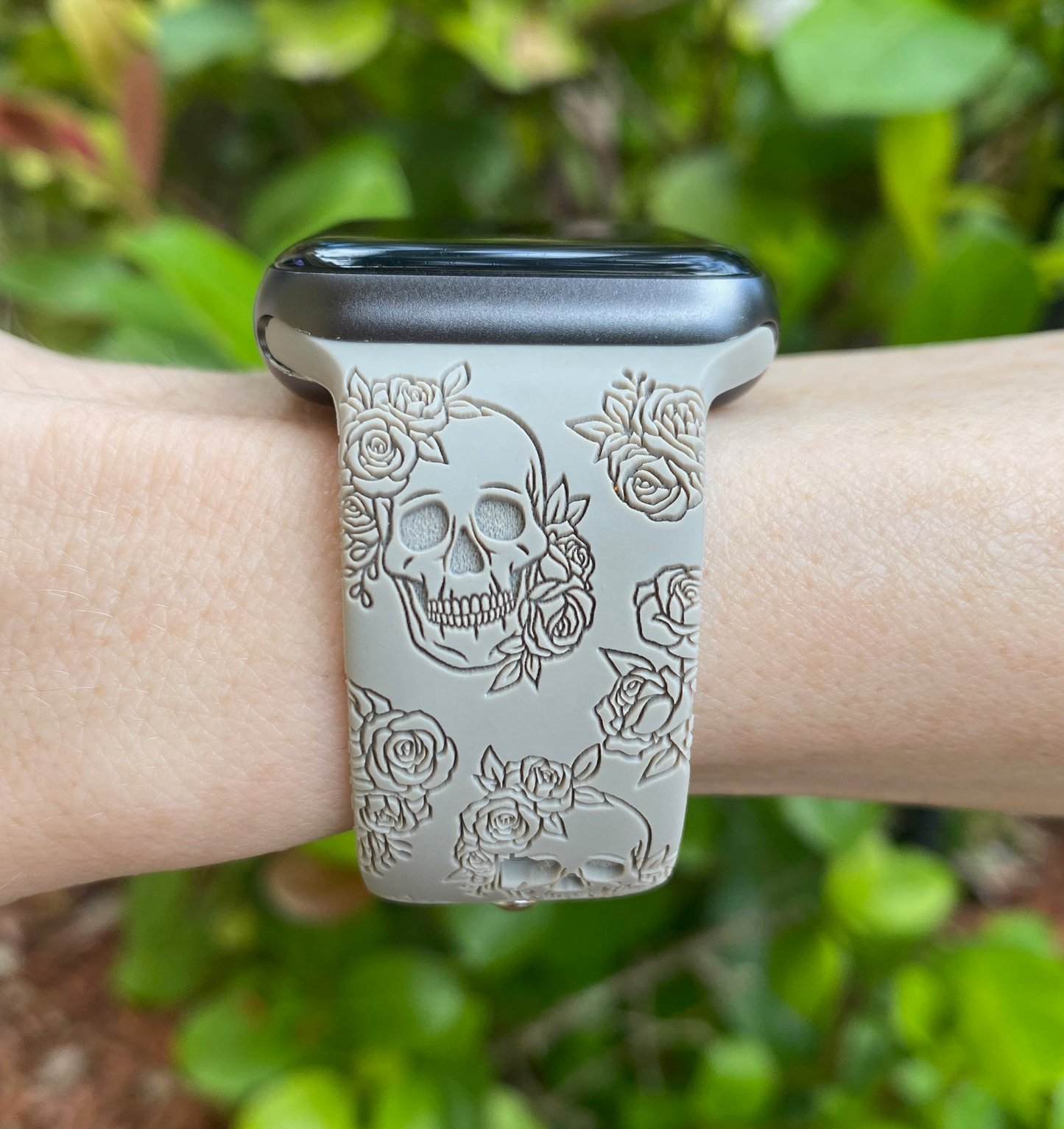 Fancy Skull and Roses Watch Band For Apple Watch