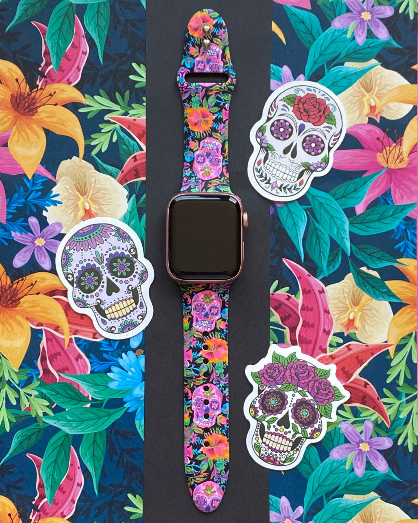 Festive Skulls Watch Band For Apple Watch