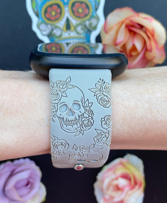 Skull and Roses Fitbit Versa 3/Versa 4/Sense/Sense 2 Watch Band