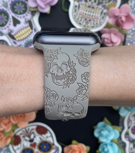 Fancy Skull and Roses Watch Band For Apple Watch