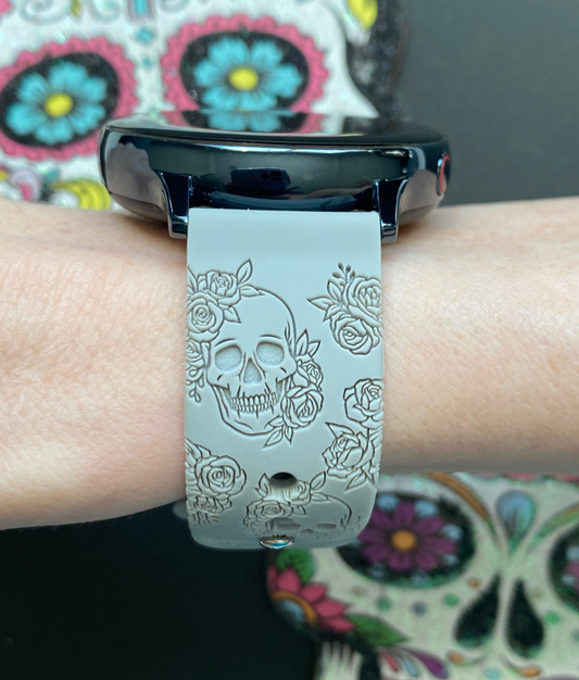 Skull and Roses 20mm Samsung Galaxy Watch Band