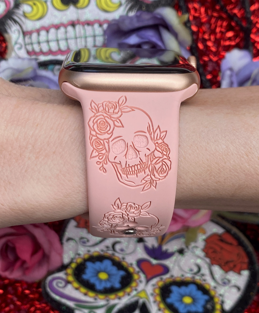 Skull and Roses Watch Band For Apple Watch