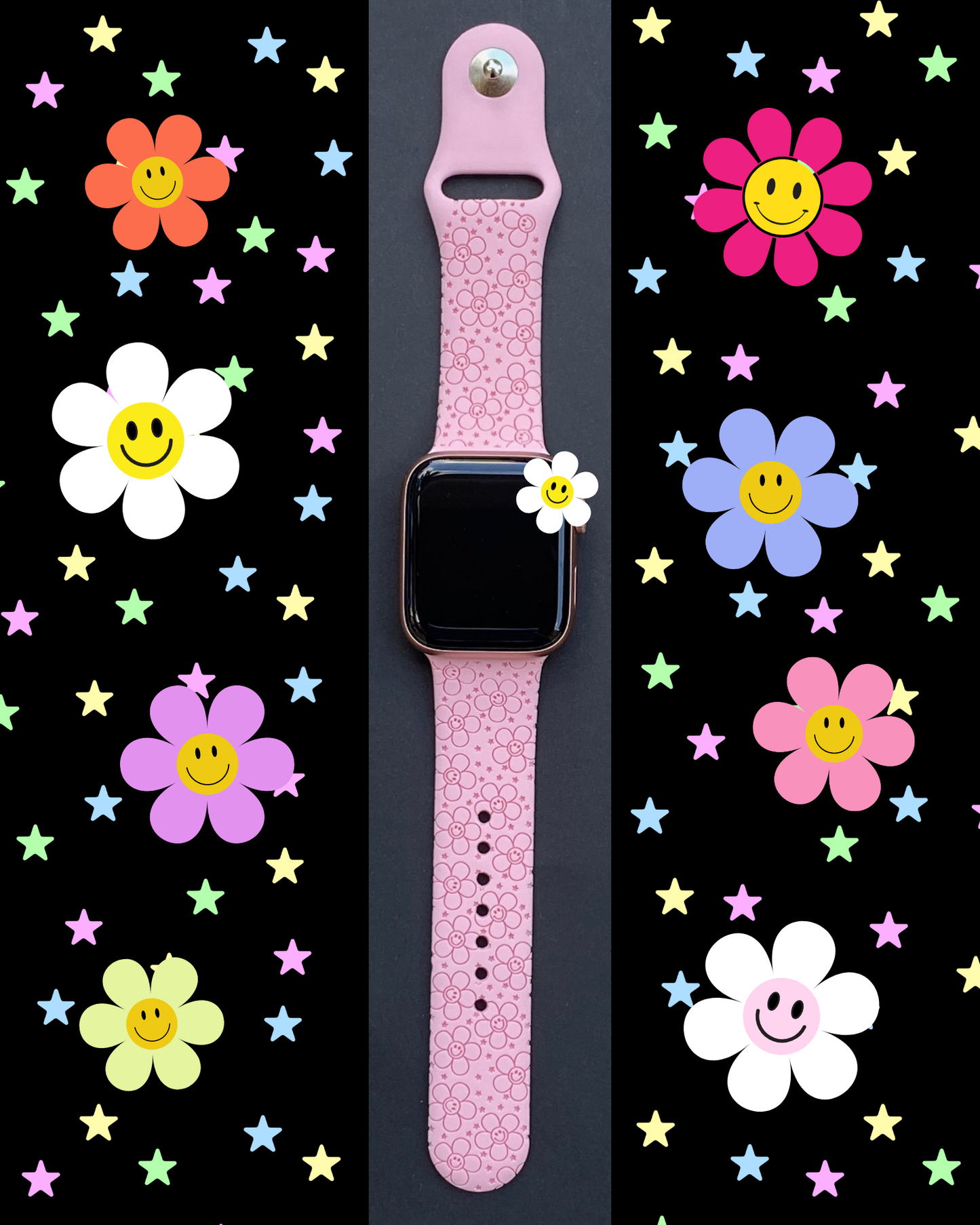 Smiley Flowers Watch Band For Apple Watch