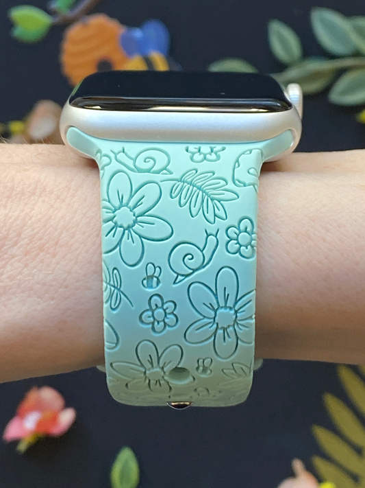 Spring Blooms and Snails Watch Band For Apple Watch