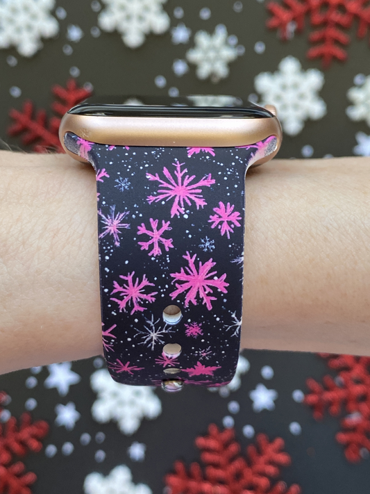Pink Winter Wonderland Watch Band For Apple Watch
