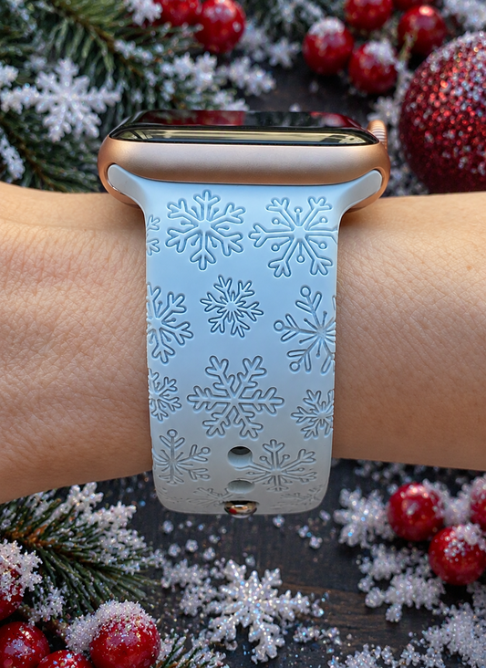 Wintery Snowflakes Watch Band For Apple Watch