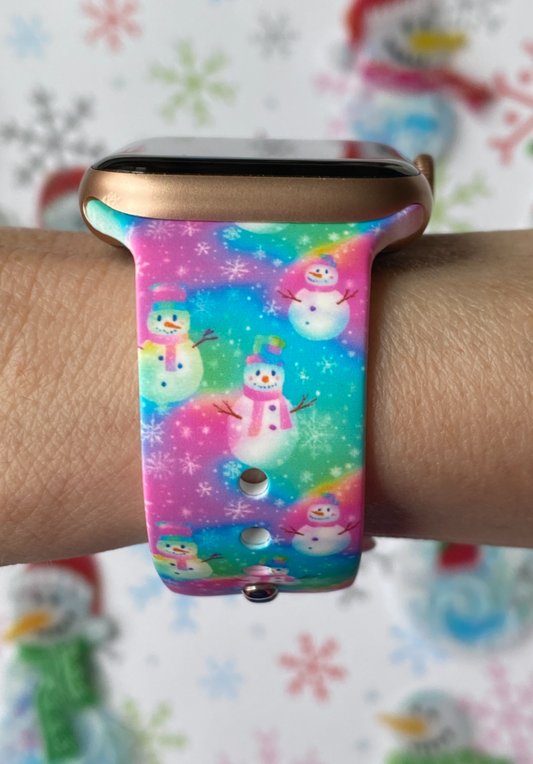 Colorful Snowman Watch Band For Apple Watch