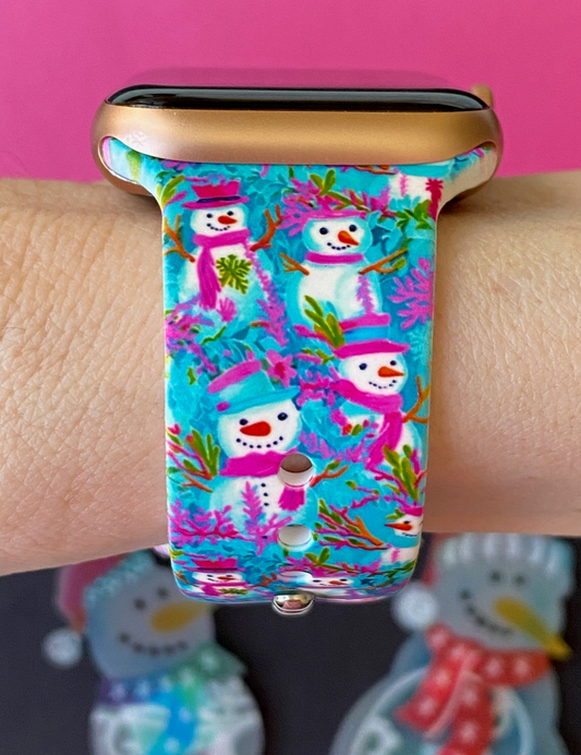 Winter Christmas Snowman Watch Band For Apple Watch