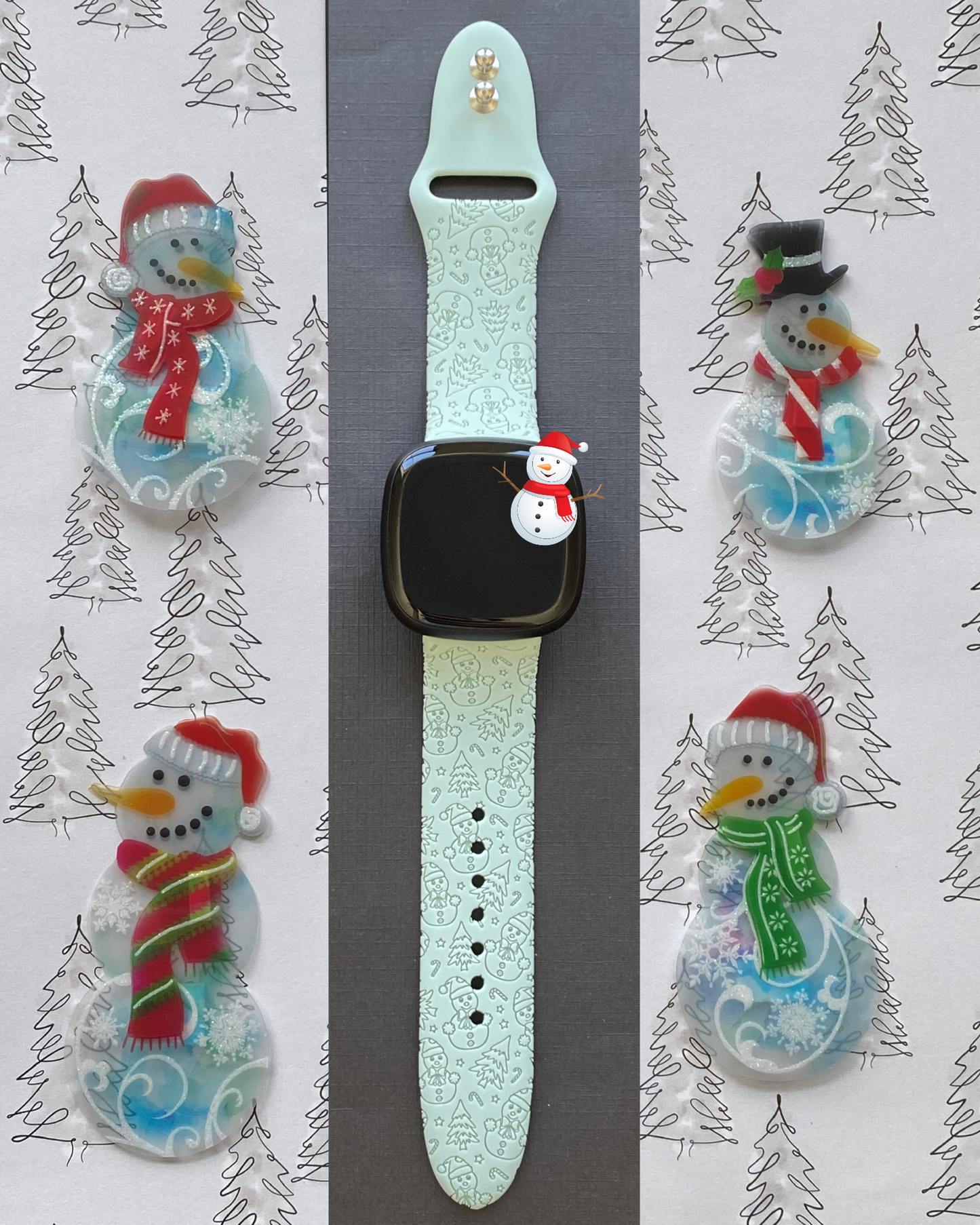 Winter Snowman Fitbit Versa 3/Versa 4/Sense/Sense 2 Watch Band