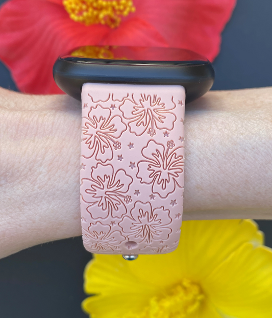 Hibiscus and Stars Fitbit Versa 3/Versa 4/Sense/Sense 2 Watch Band