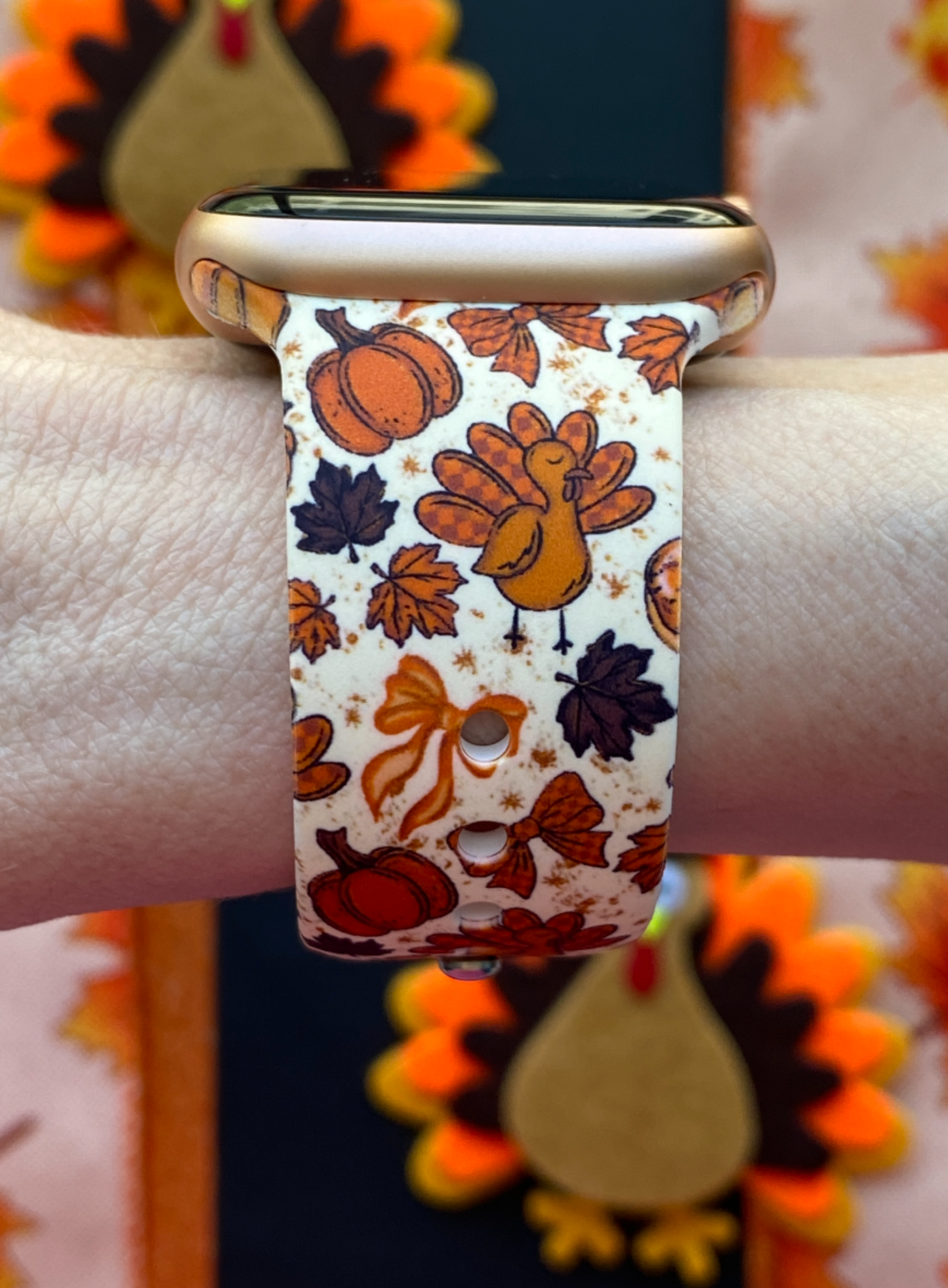 Cozy Turkey Bows Watch Band For Apple Watch
