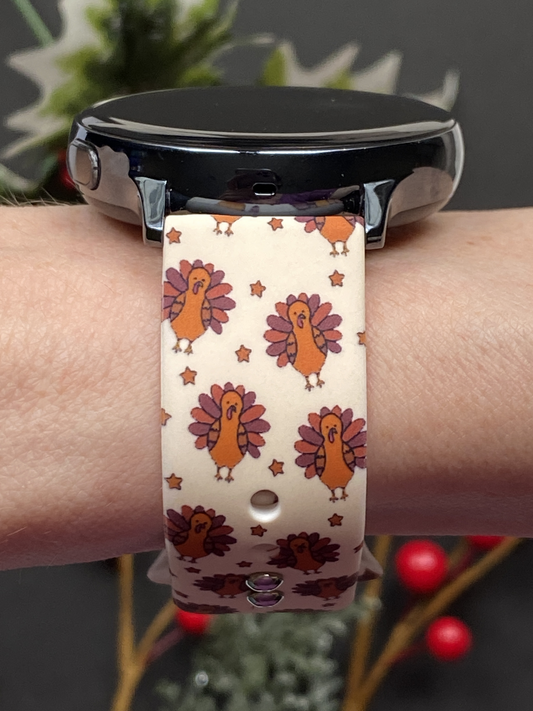 Thanksgiving Turkeys Samsung Galaxy Watch Band