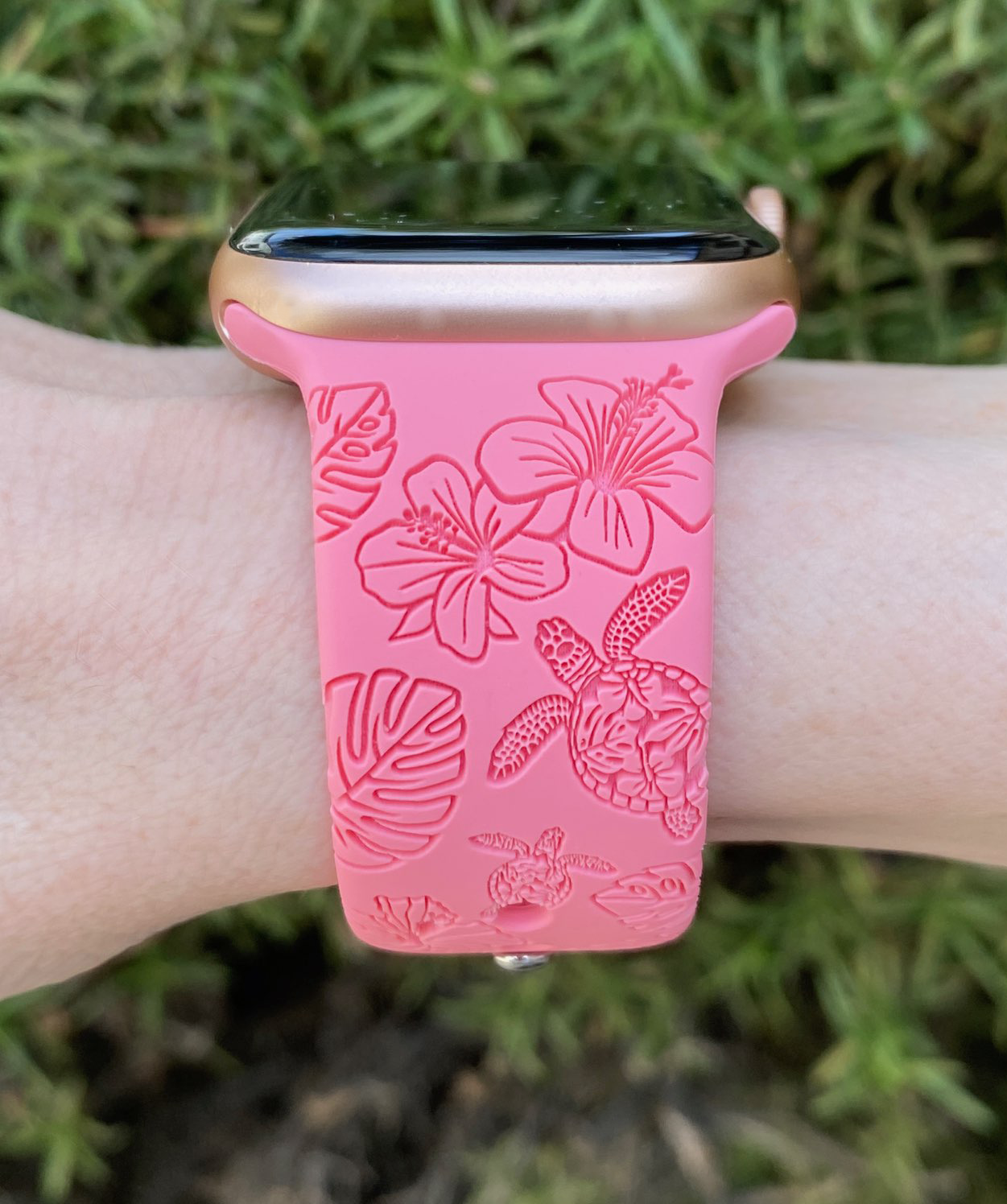 Hibiscus Turtles Watch Band For Apple Watch