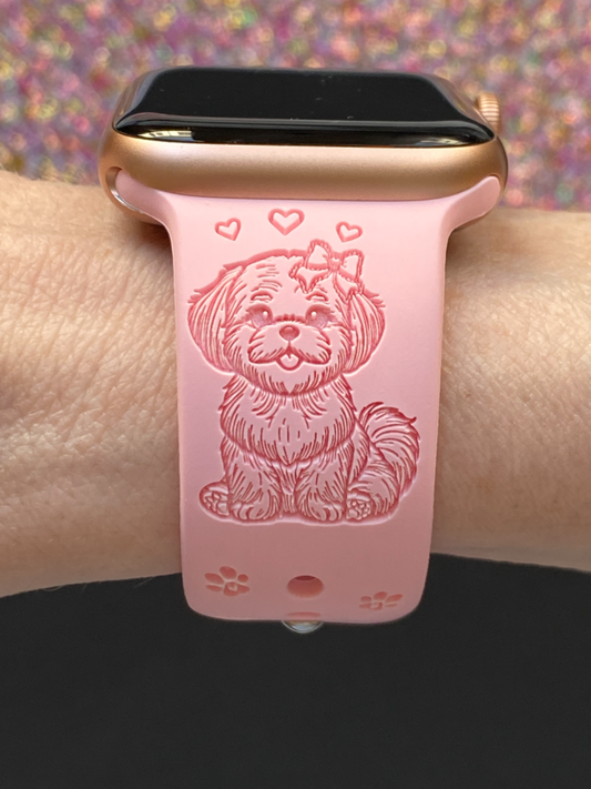 Shih Tzu with Bow Dog Watch Band For Apple Watch