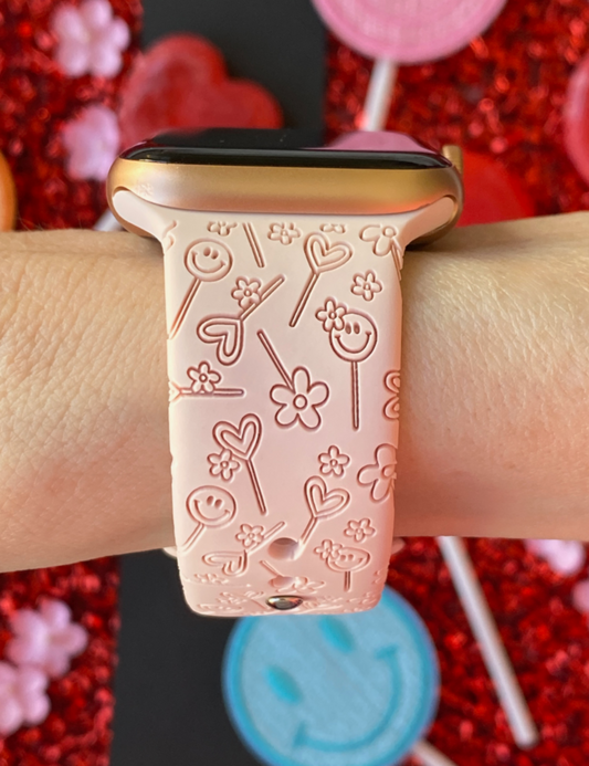 Valentine Suckers Smiley Watch Band For Apple Watch