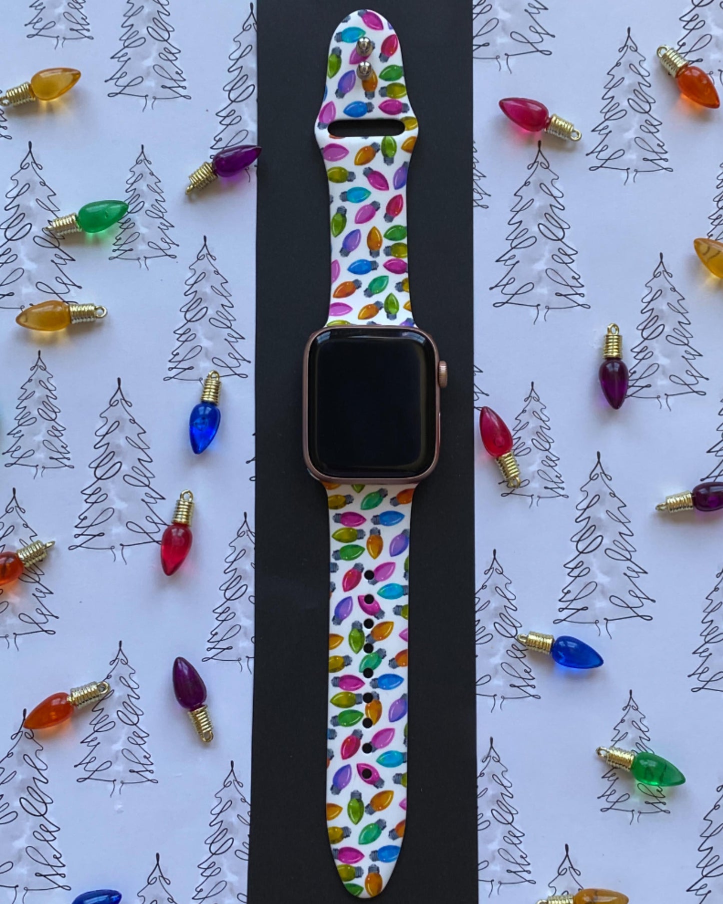 Christmas Lights White Watch Band For Apple Watch