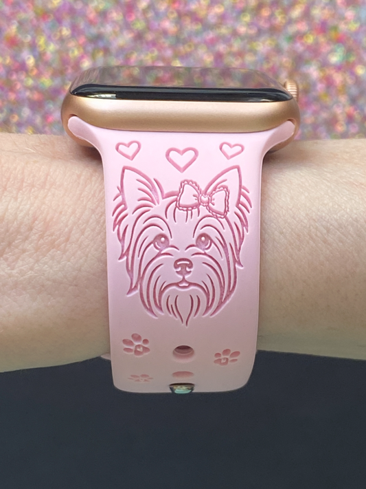 Yorkie With Bow Dog Watch Band For Apple Watch