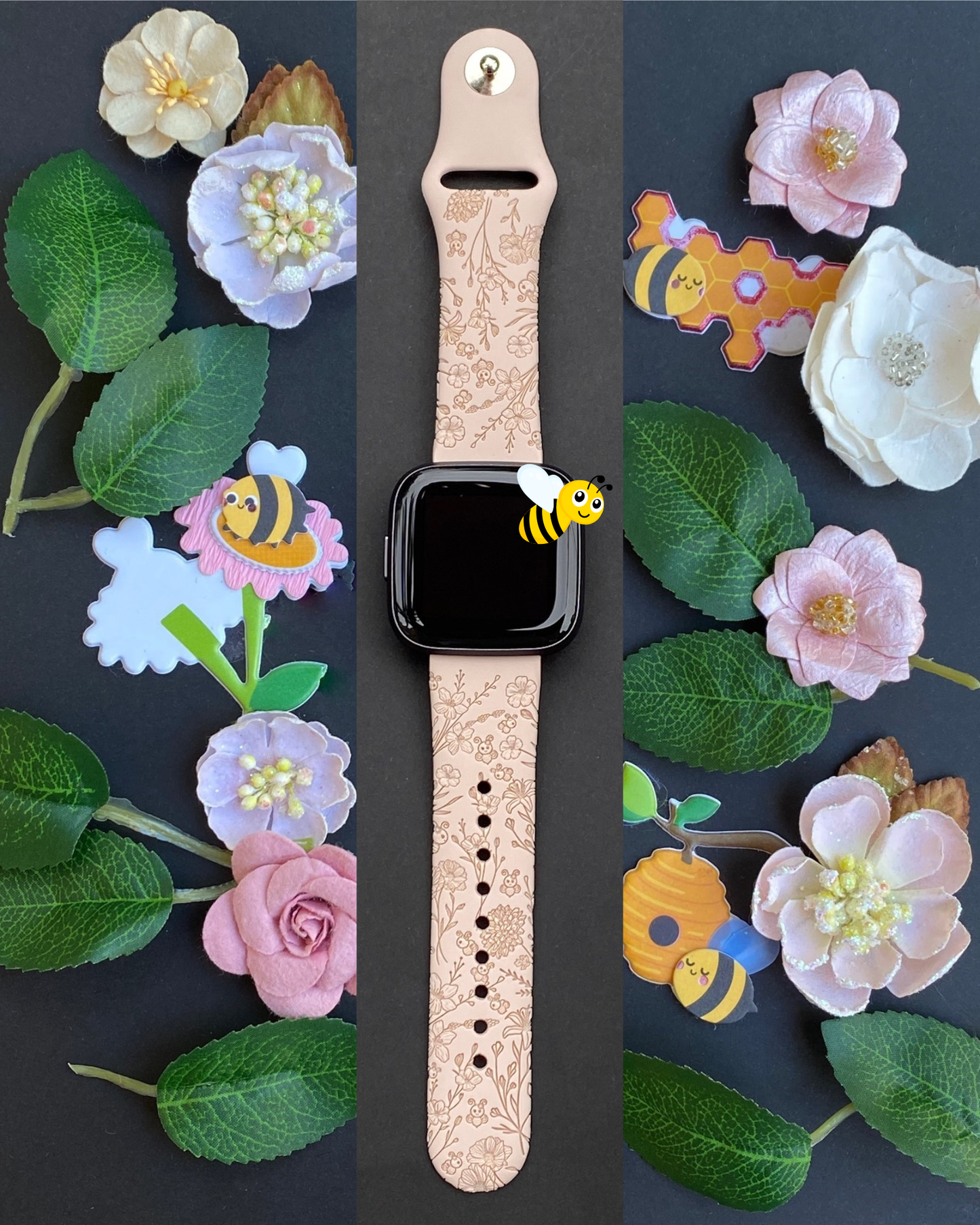 Flowers and Bees Fitbit Versa 1/2 Watch Band