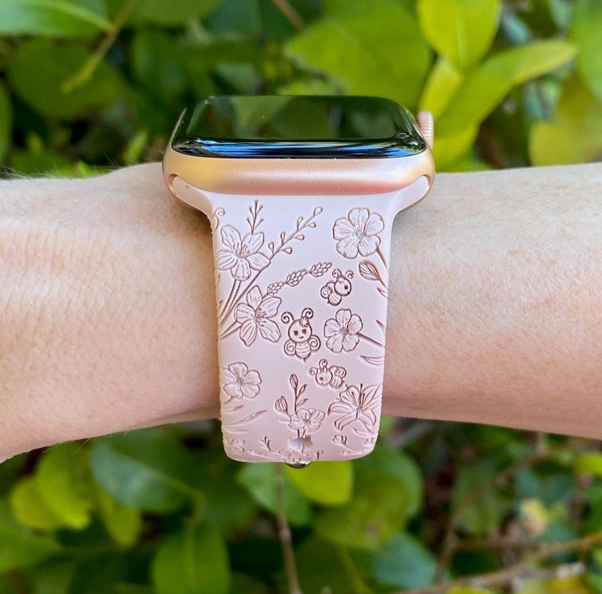 Wildflower and Bees Watch Band For Apple Watch