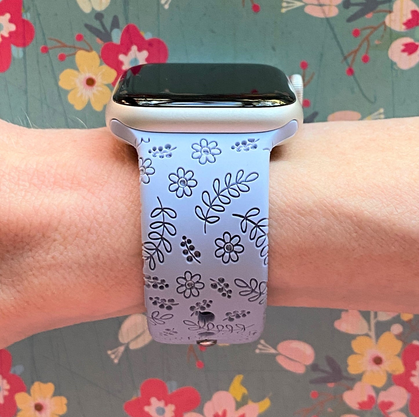 Spring Flower and Leaves Watch Band For Apple Watch