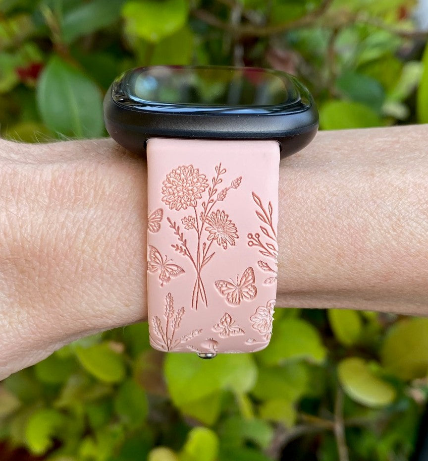 Butterflies and Wildflowers Fitbit Versa 3/Versa 4/Sense/Sense 2 Watch Band