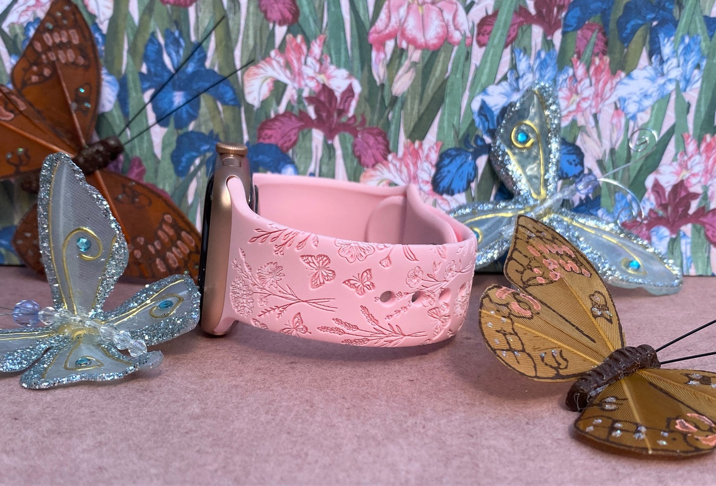 Butterflies and Wildflowers Watch Band For Apple Watch