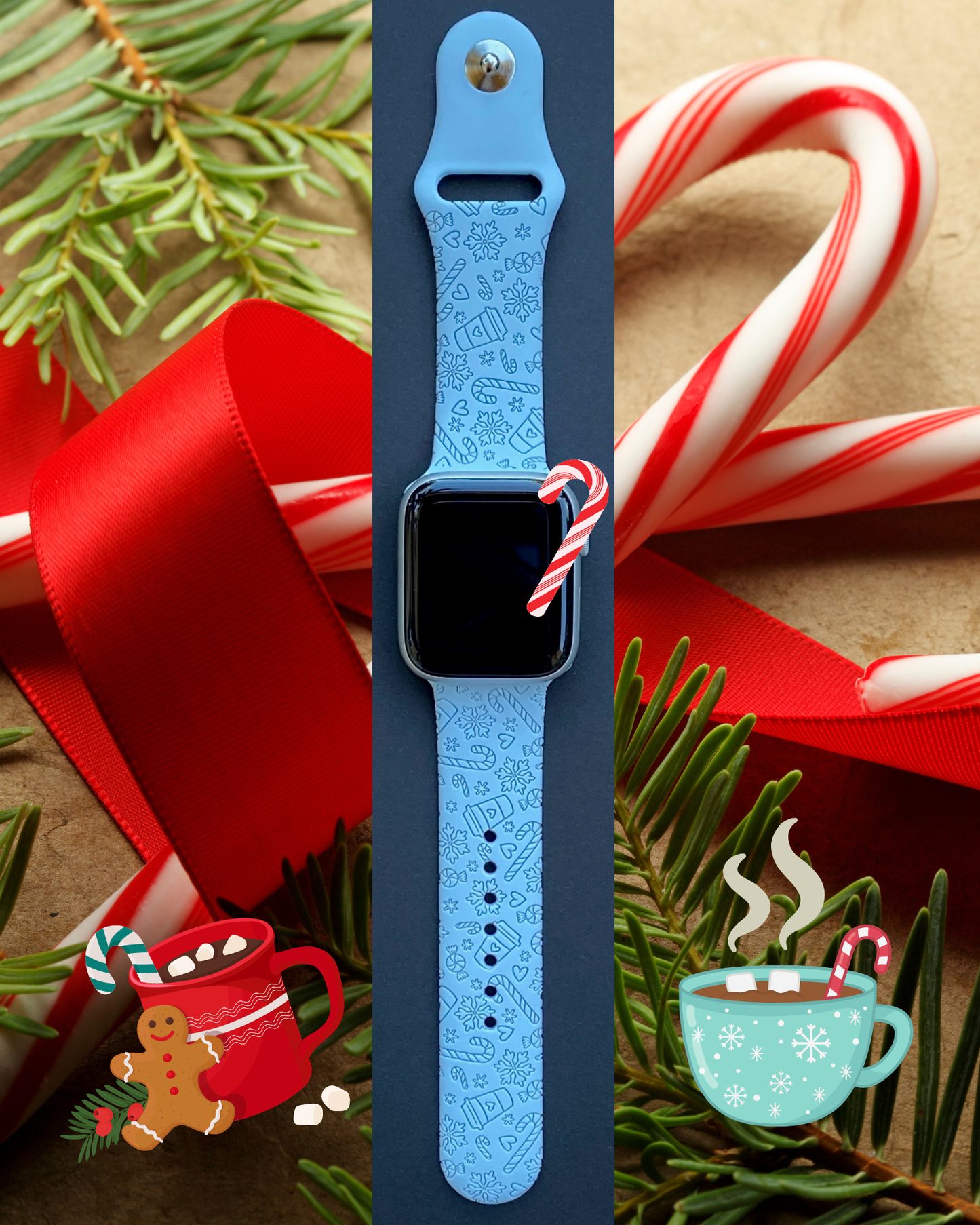 Candy Cane Apple Watch Band