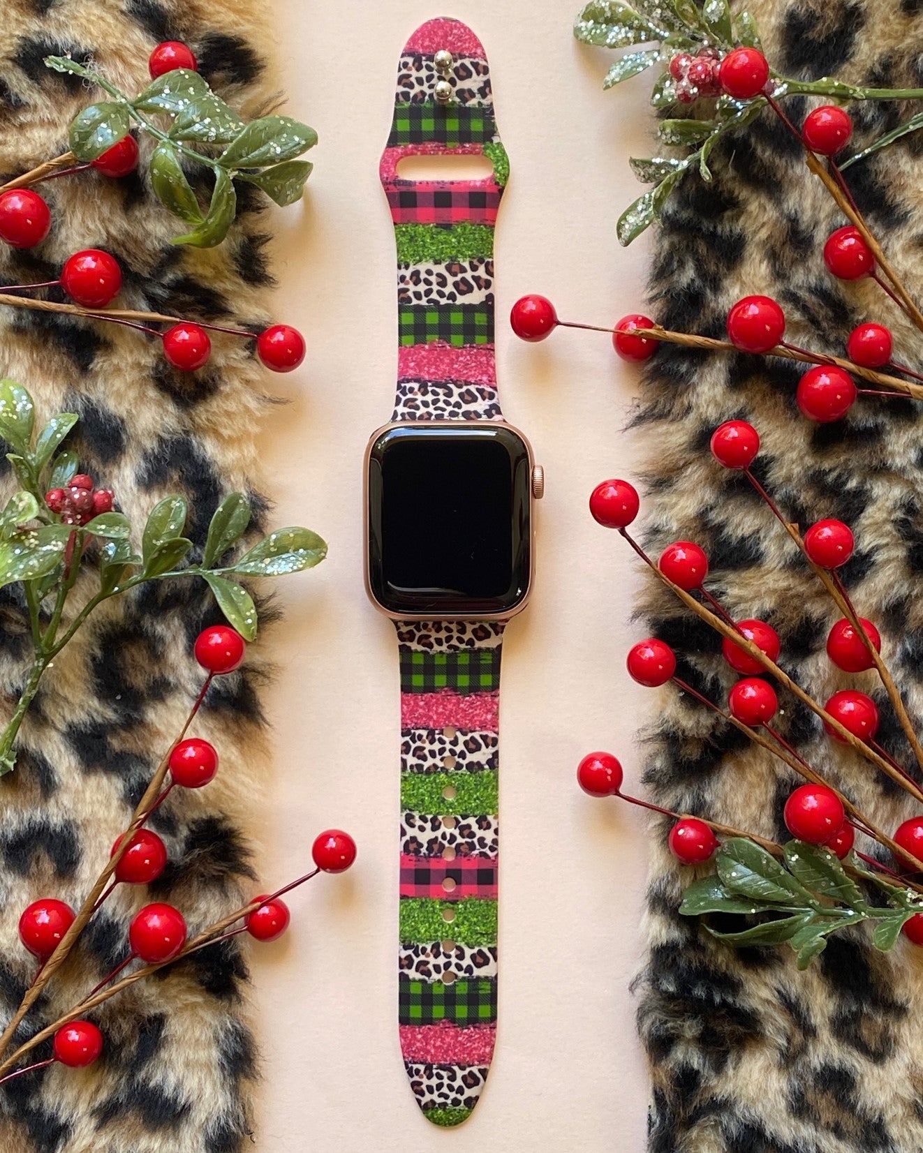 Christmas Leopard Watch Band For Apple Watch - Main Image