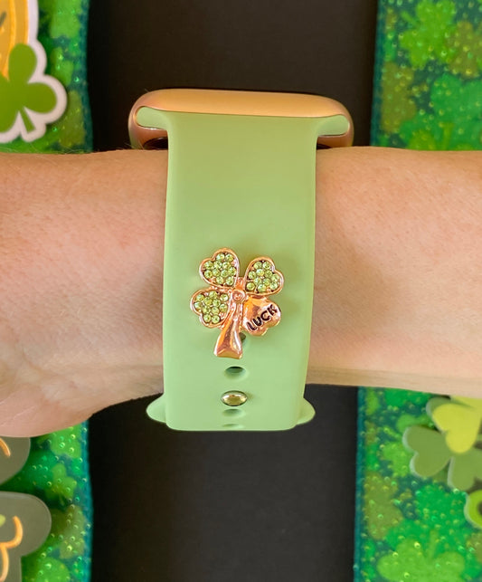 Clover Charm and Green Watch Band For Apple Watch