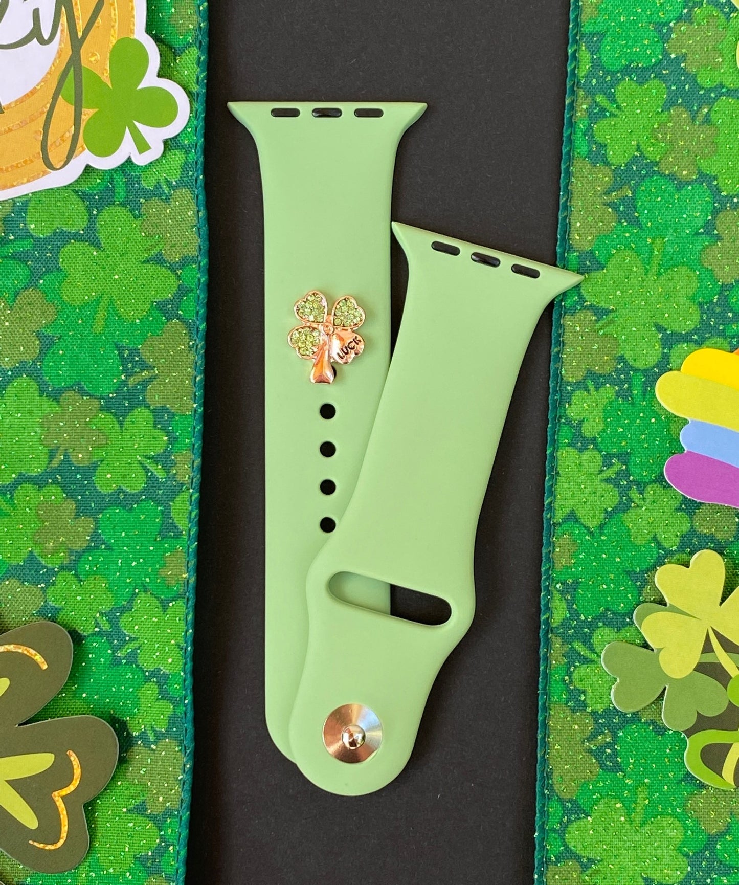 Clover Charm and Green Watch Band For Apple Watch