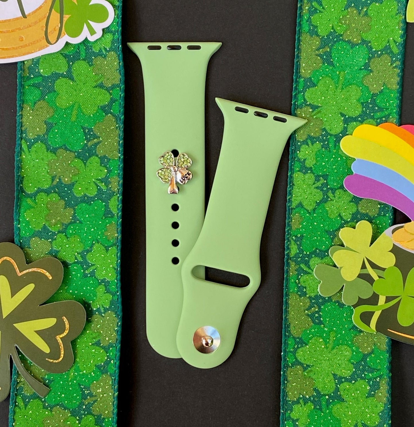Clover Charm and Green Watch Band For Apple Watch