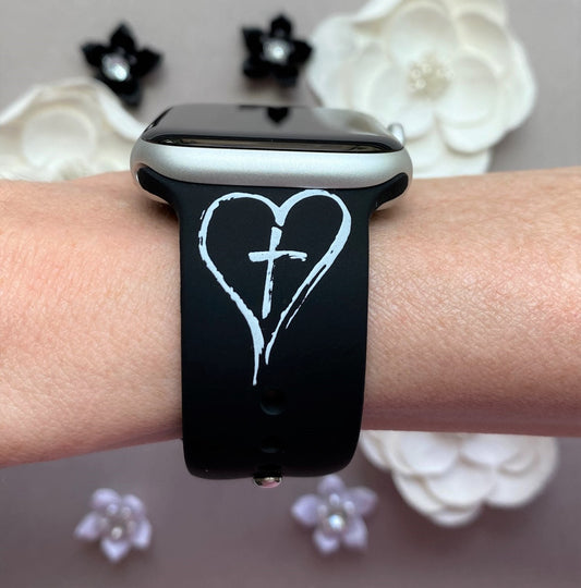 Cross and Verse Black Watch Band For Apple Watch