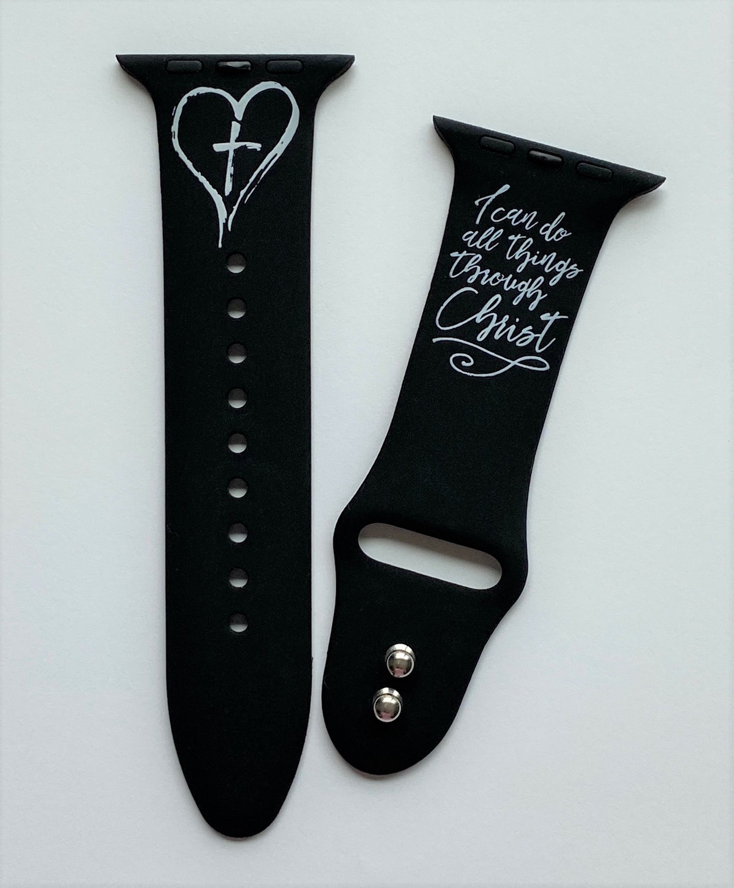 Cross and Verse Black Watch Band For Apple Watch