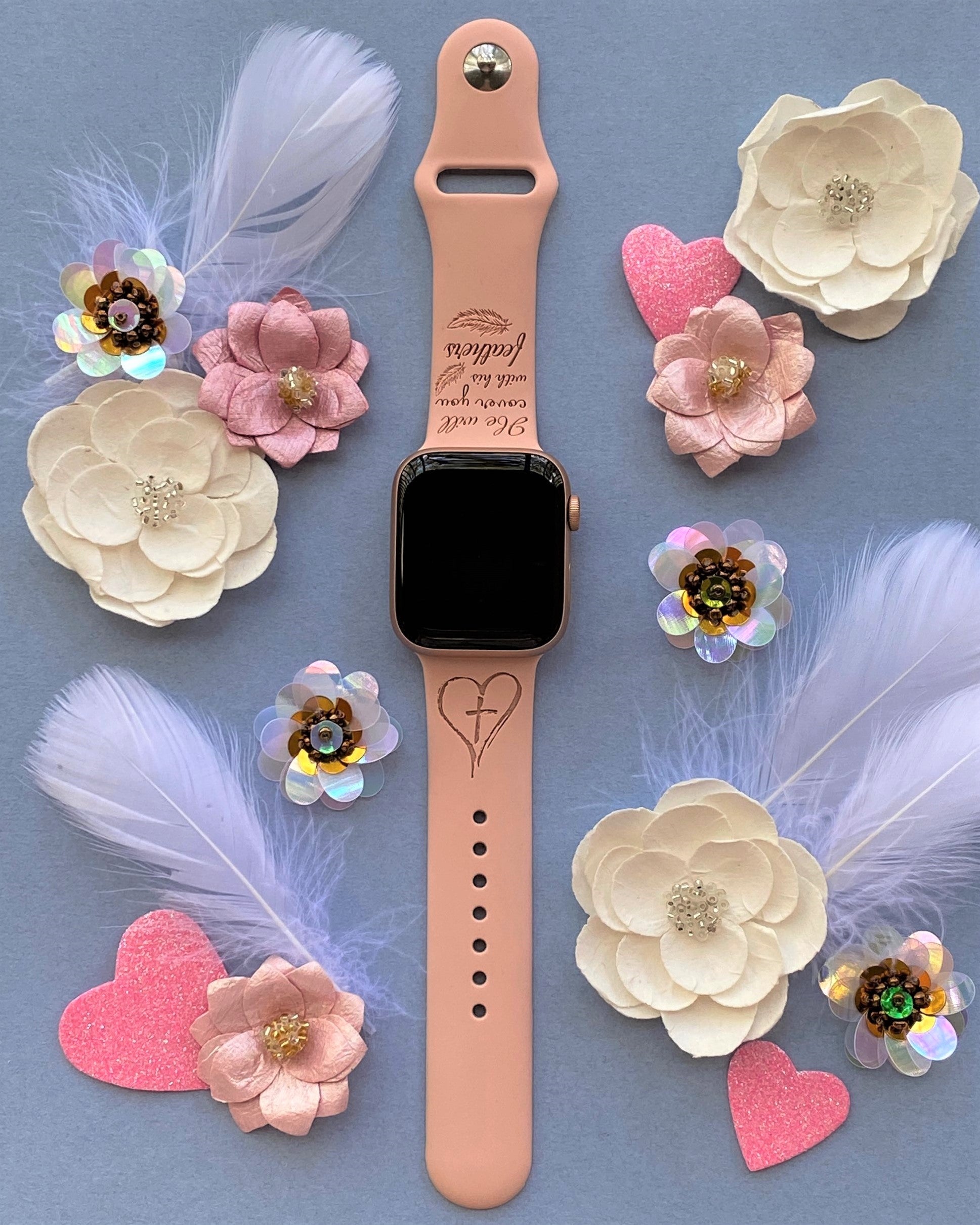 Spring Flower Apple Watch Silicone Engraved Band – Lux Bands Shop