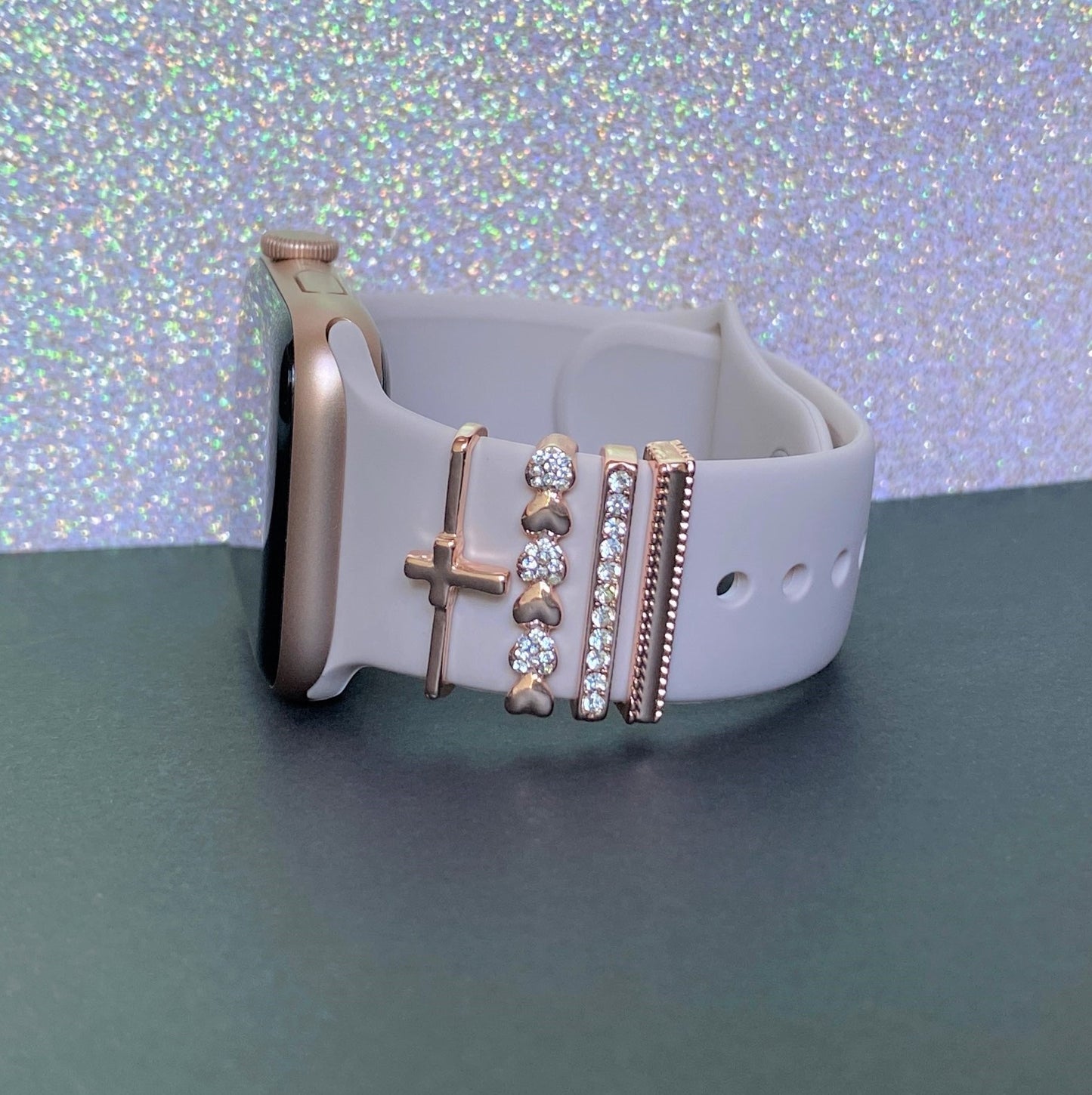 Rose Gold Cross Stackable Watch Charm