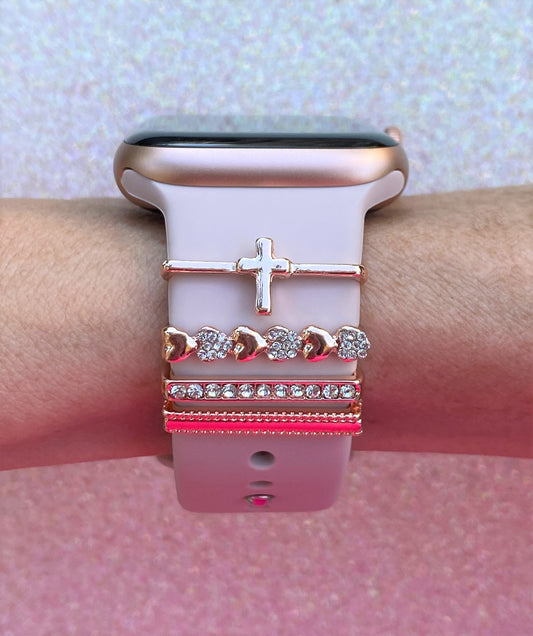 Rose Gold Cross Stackable Watch Charm