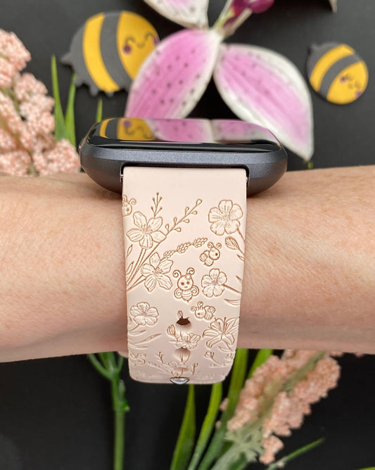 Flowers and Bees Fitbit Versa 1/2 Watch Band