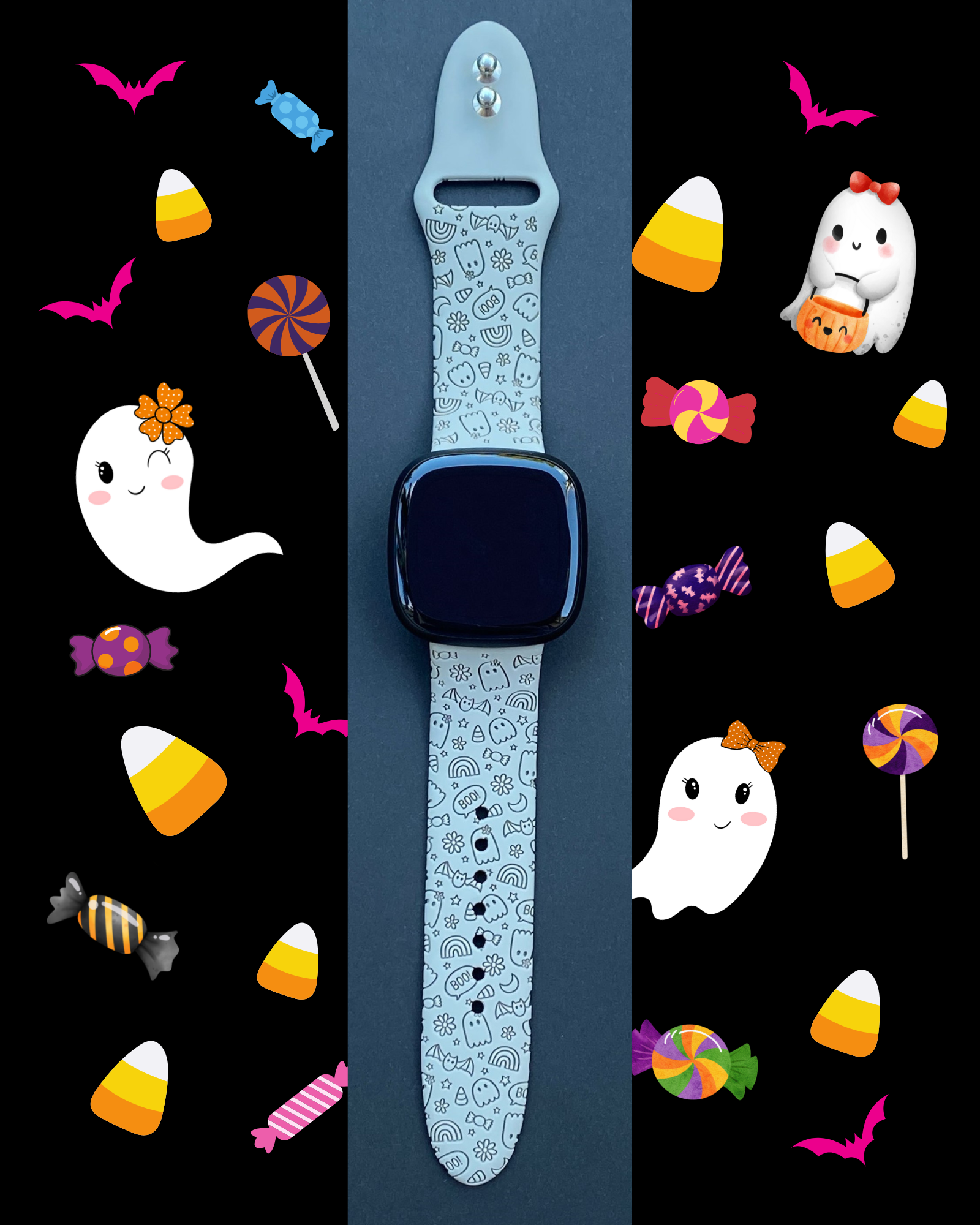 Cute Halloween Fitbit Versa 3 Versa 4 Sense Sense 2 Watch Band