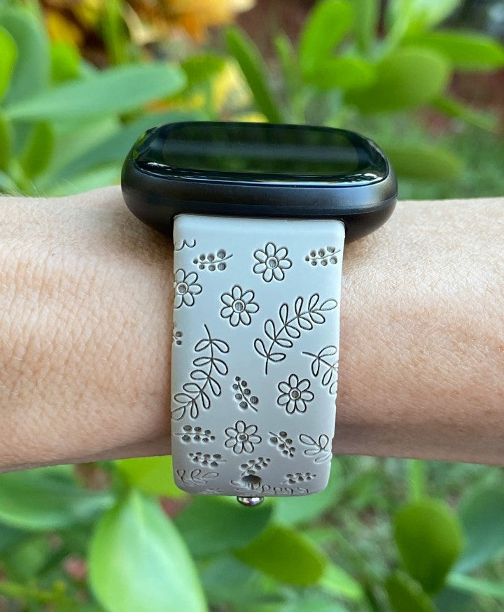 Spring Flower and Leaves Fitbit Versa 3/Versa 4/Sense/Sense 2 Watch Band