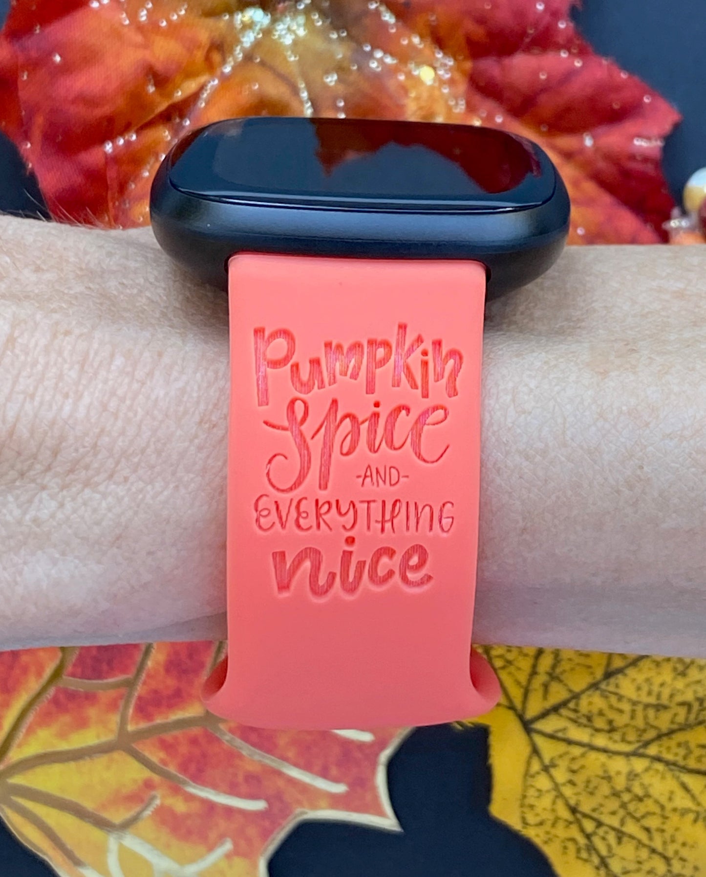 Pumpkin Spice Fitbit Versa 3/Versa 4/Sense/Sense 2 Watch Band