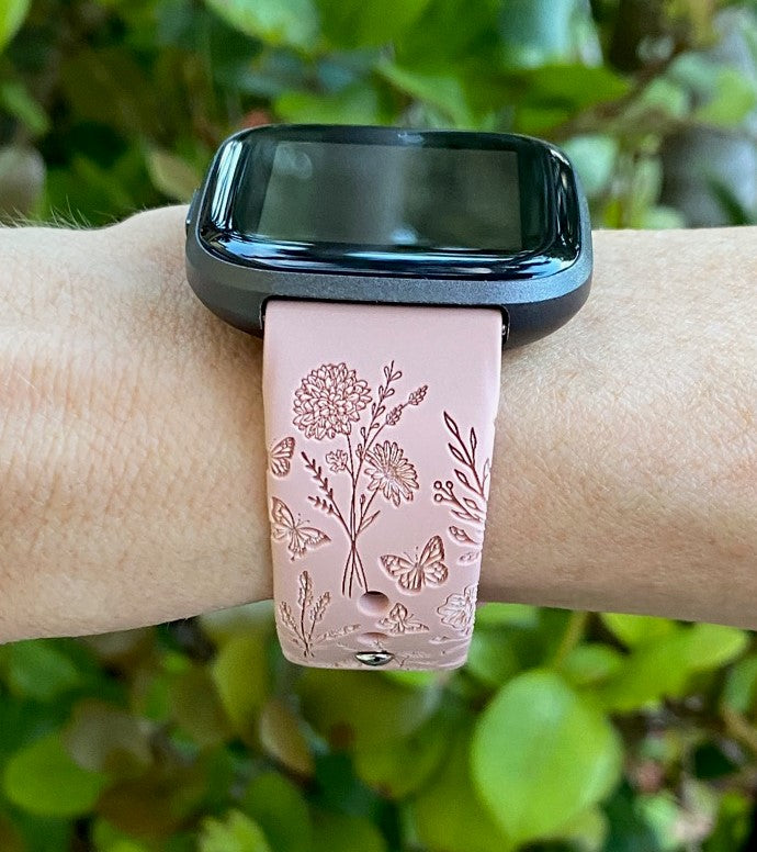 Butterflies and Wildflower Fitbit Versa 1/2 Watch Band