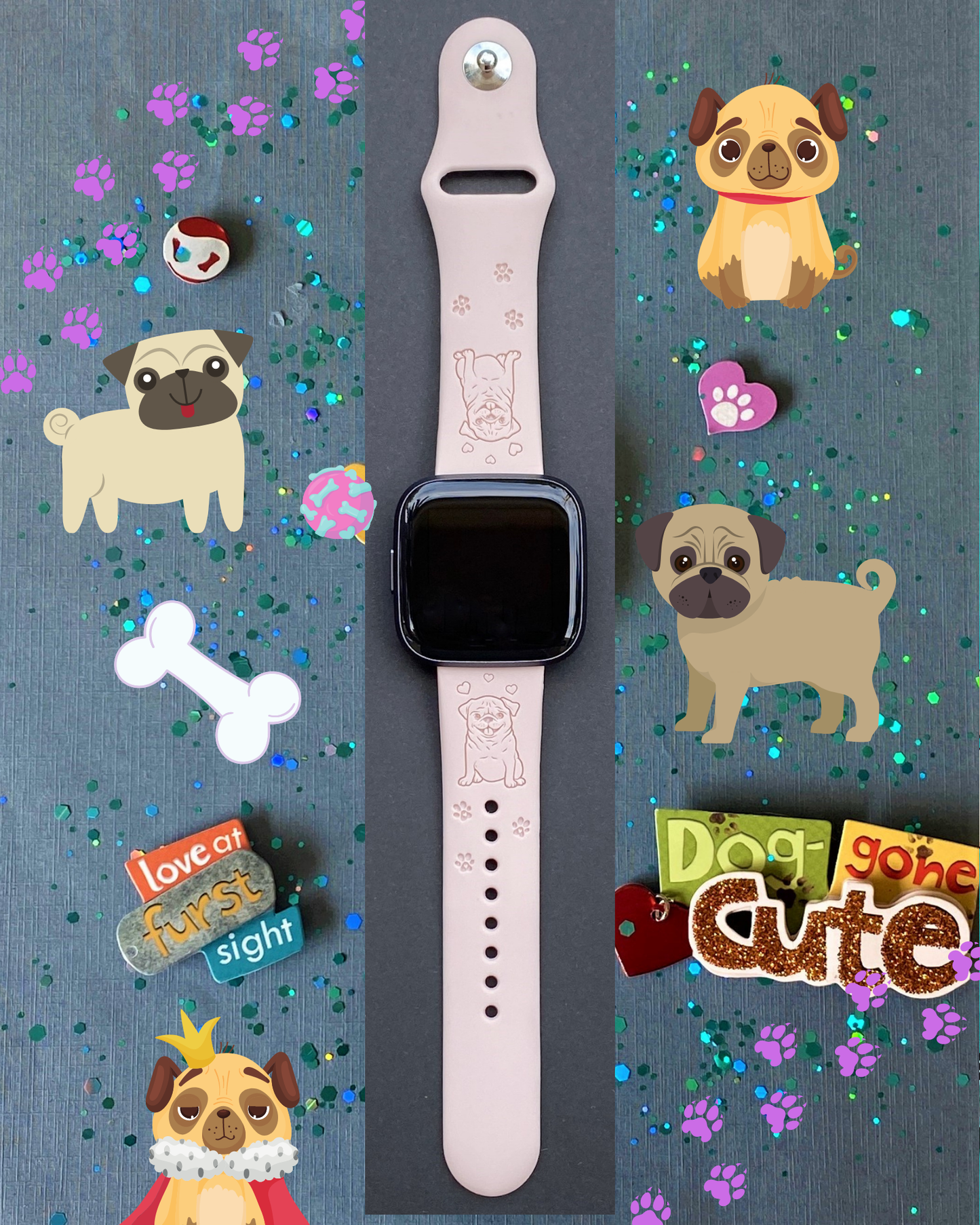 Pug Fitbit Versa 1/2 Watch Band