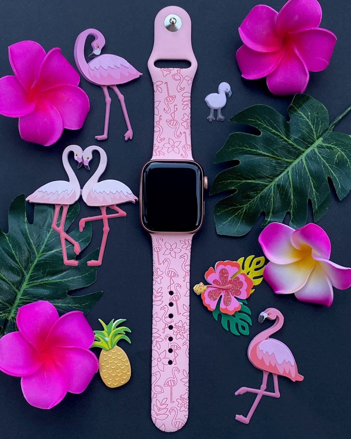 Tropical Flamingo Watch Band For Apple Watch