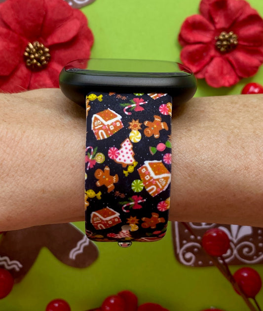 Gingerbread House Fitbit Versa 3/Versa 4/Sense/Sense 2 Watch Band