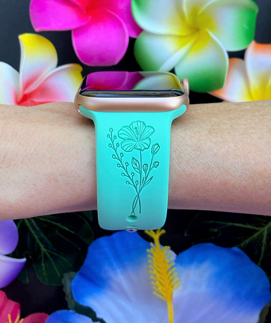Hibiscus and Plumeria Flower Watch Band For Apple Watch