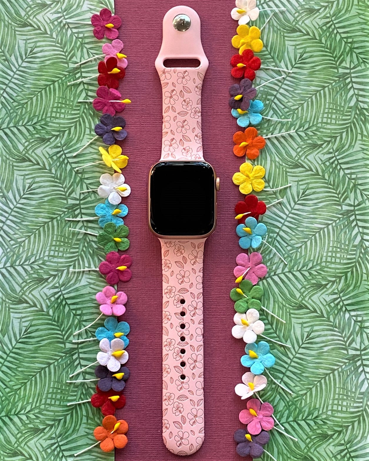 Tropical Hibiscus Watch Band For Apple Watch