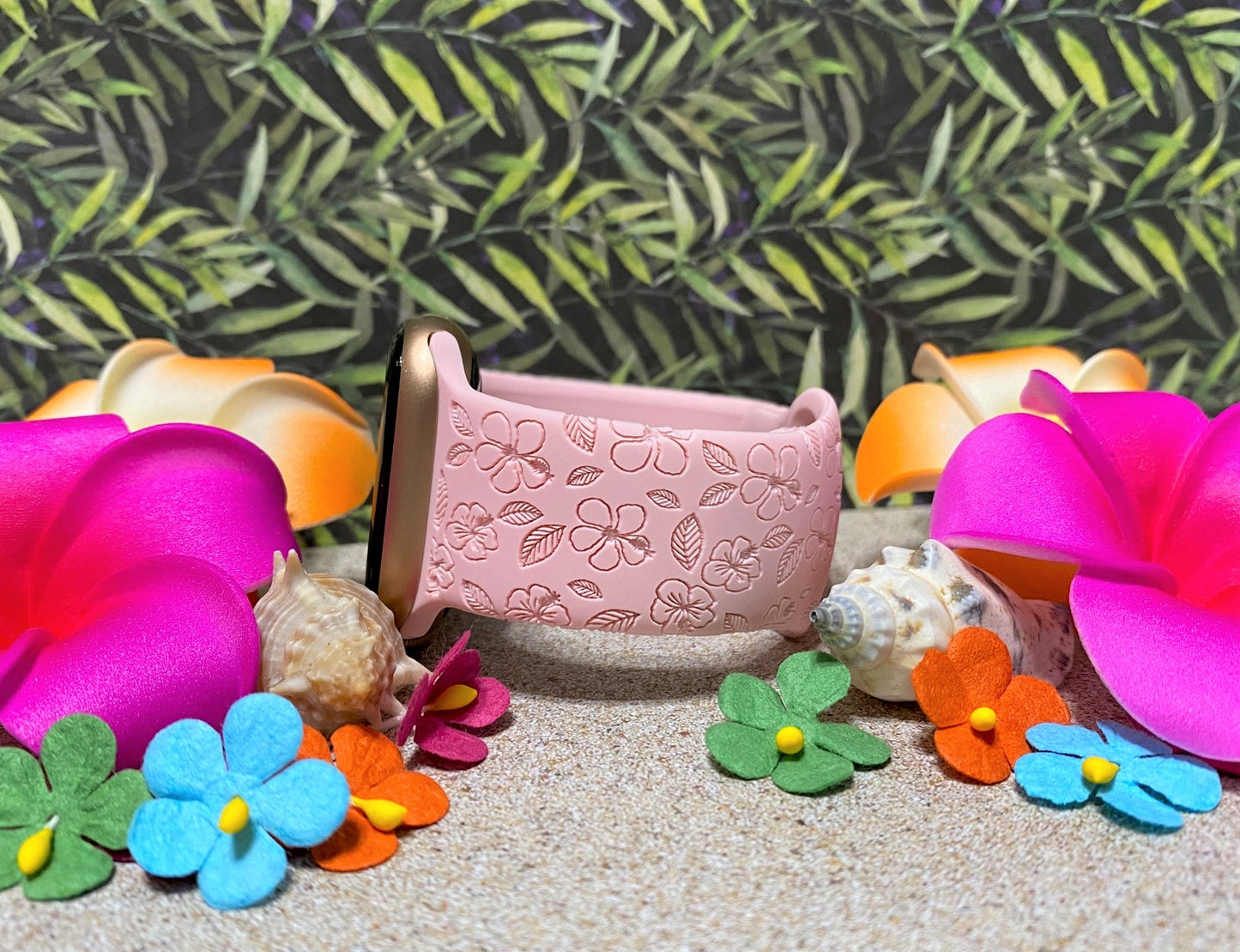 Tropical Hibiscus Watch Band For Apple Watch